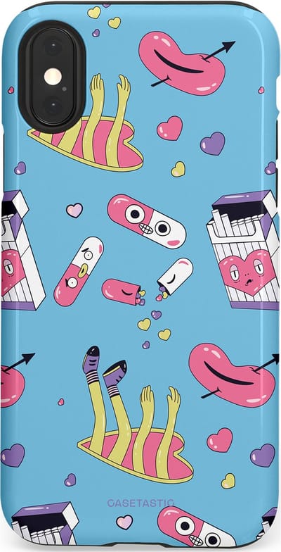 Casetastic Hoesje Geschikt voor Apple iPhone X/Xs - Stijlvolle Beschermende Duo-layer Case - Liefdespil