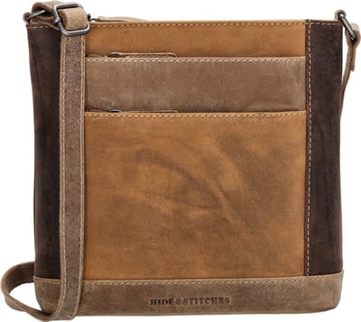 Hide & Stitches Kleine Crossbodytas / Schoudertas Dames - Leer - Himalaya - Bruin