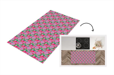 Keukenloper - Loper keuken - Hert - Patroon - Paars - 120x60 cm - Keukenloper vinyl