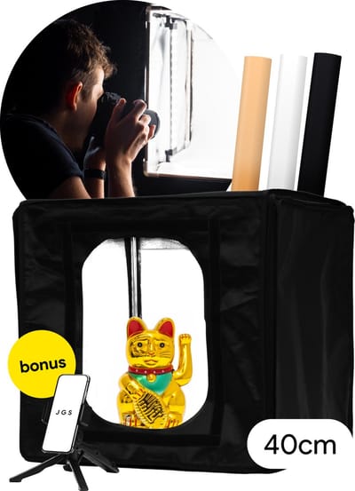 JGS - Fotostudio - Opnametent - Inclusief accessoires - Draagbaar - 40x40x40 CM - zwart