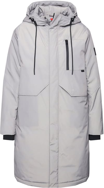 Ulla Popken - Dames - HYPRAR functionele mantel waterdicht gerecycled ritszak - Medium grijs - Maat 42+