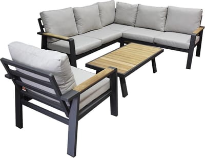 Lola hoek loungeset 5-delig aluminium antraciet