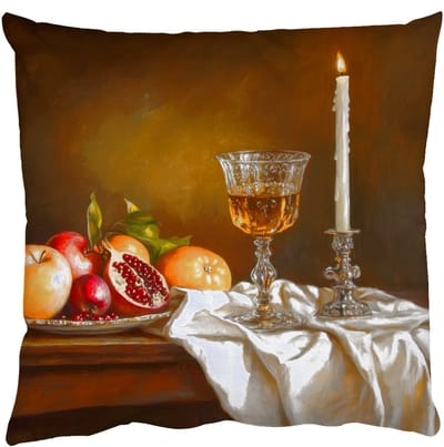 Sierkussens - Kussentjes Woonkamer - 50x50 cm - Fruit - Stilleven - Wijn - Kaars