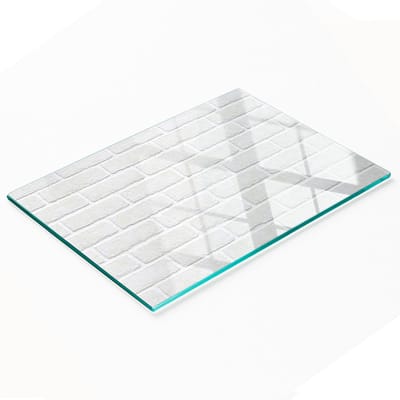 Decoratieve serveerplank van glas met baksteenmotief, 80x52 cm