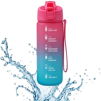 Narvie Sportwaterfles 750ML – BPA-vrij, Lekvrij, en Duurzaam – Ideaal voor Fitness, Sport en Dagelijks Gebruik - Roze/blauw
