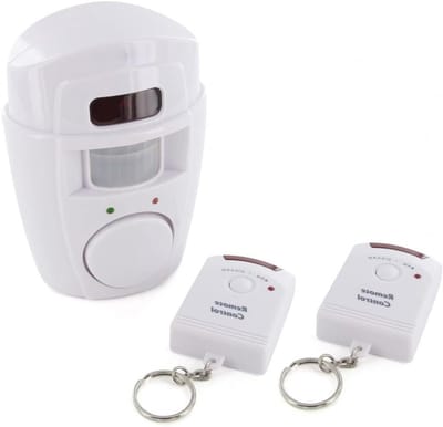 Alarm met bewegingsmelder - Draadloos alarmsysteem - Extra beveiliging - Inclusief 2 afstandsbedieningen - 5 meter bereik - Veelkleurig