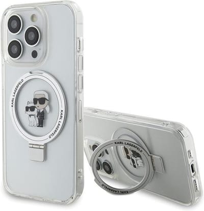 Karl Lagerfeld KLHMP14LHMRSKCH iPhone 14 Pro 6.1" white/white hardcase Ring Stand Karl&Choupette MagSafe