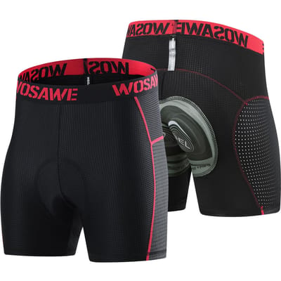 Hommes sous-vêtements de cyclisme Shorts respirant maille cyclisme Gel Pad Shorts vélo vtt vélo de route équitation XXL black