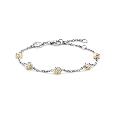 TI SENTO Dames Armband - 925 zilver - Zirkonia met geel verguld - 2756ZY