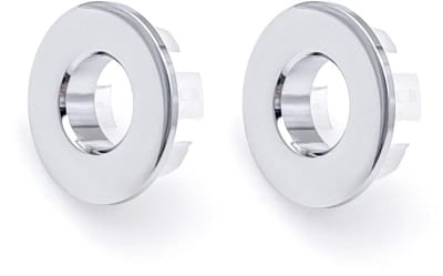 Dailygoods- Overloopring Zilver - 2x Metalen Overloopring - Geschikt voor Wastafel met Overloopgat 22-24 mm - Hoogwaardig Messing - Glanzend Oppervlak - Wastafelring