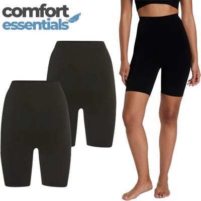 Comfort Essentials – Corrigerend Ondergoed – High Waist Short – Zwart - S- Dames Ondergoed – Shapewear Dames – Dames Short - Thinstincts Corrigerende Short