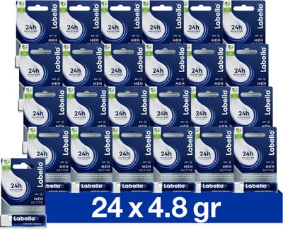 Labello Lippenbalsem Blister Active For Men SPF15 - 24 x 4.8 gr - Voordeelverpakking