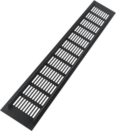 Ventilatierooster Rechthoek - Luchtstroom Cover - Kast Ventilatie - Aluminium Legering - 80 x 500 mm - Zwart