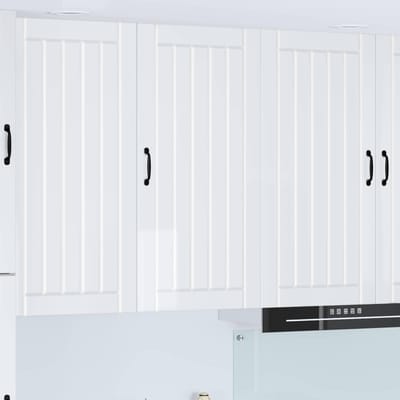 vidaXL - Wandkast - LUCCA - Hoogglans - Wit - 50 - x - 31 - x - 100 - cm - Bewerkt - hout