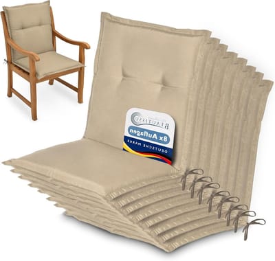Tuinkussens Set - Stoelkussens Buiten - Comfortabel Zitten - UV-Lichtecht Materiaal - 100 x 50 cm - Natuur