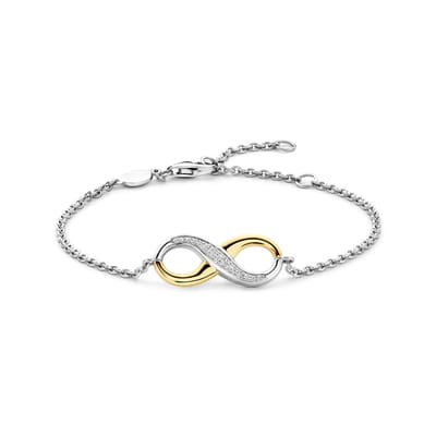 TI SENTO Dames Armband - 925 zilver - Zirkonia met geel verguld - 2823ZY