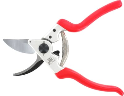 Metallo Linkshandige Snoeischaar - Ergonomisch - Carbon Gehard Staal - 215 mm - Rood