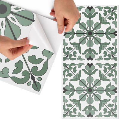 Tulup Meubelfolie - Groen ornament Meubel Wrap Folie - 75x150 cm - Groente Meubelfolie - Meubelfolie Zelfklevend - Modern Meubelfolie - Wrapfolie Keuken - Wanddecoratie - Achtergronden en patronen