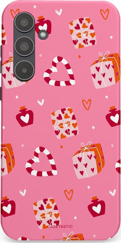 Casetastic Hoesje Geschikt voor Samsung A55 - Stijlvolle Beschermende Duo-layer Case - Zoete Liefde Roze