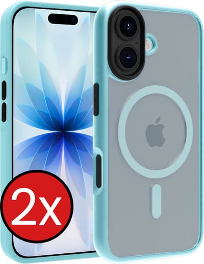 Hoesje - 2 Stuks - Geschikt voor Apple iPhone 17 - Magsafe Compatible - Sterk & Shockproof - Shock Proof Case - Back Cover - Telefoon Hoes - Telefoonhoes - Lichtblauw