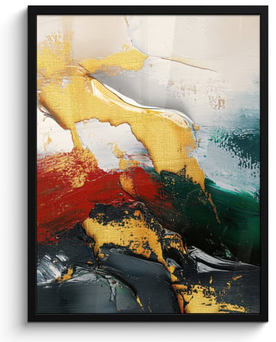 Poster in lijst - Fotolijst 50x70 cm - Posters - Modern - Kerst - Abstract - Goud - Posterlijst zwart - Decoratie - Wanddecoratie woonkamer - Kerstdecoratie voor binnen - Kerstversiering - Kerstmis versiering in huis - Kerstaccessoires