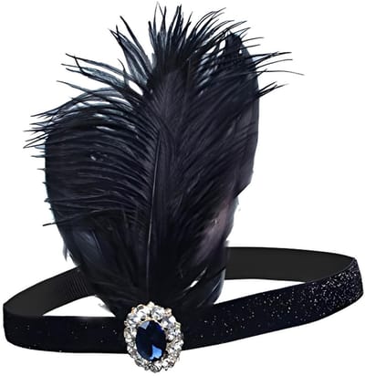 Dailygoods- Hoofdband Jaren 20 - Veer Hoofdband - Gatsby Accessoires - Charleston Accessoires - Feest Hoofdband - Elegante Haaraccessoires - Haarsieraad