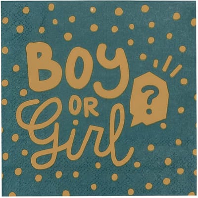 Boland - Set 20 papieren servetten 'Boy or girl?' - Geen thema - Babyshower - Gender reveal