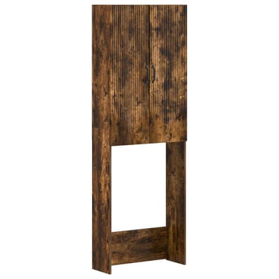 vidaXL - Toiletkast - HOORN - Gerookt - eiken - 66 - x - 25,5 - x - 190 - cm - Bewerkt - hout