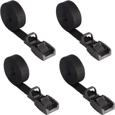 Sjorbanden - Spanbanden Vastzetbanden - Vervoer Vastzetten - Rubberen Bescherming - 16 Voet 1 Inch - Zwart