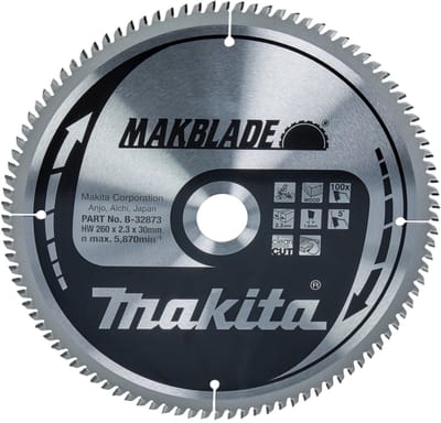 Makita B-09117 Makblade Cirkelzaagblad - 260 x 30 x 100T - Hout / MDF / Laminaat