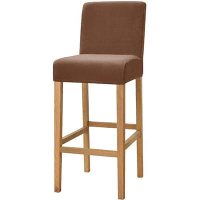 Fluwelen Stof Barkruk Stoelhoes Elastisch Spandex Stretch Korte Rug Stoelhoezen Voor Eetkamer Kamer Cafe Huis Kleine Maat Optie Stoelhoes 1 piece donkere koffiekleur
