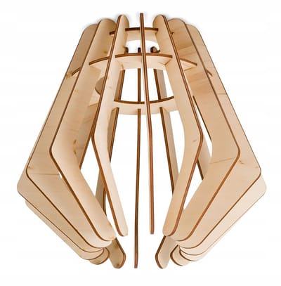 Houten Lampenkap E27 Diamant Stijl - Natuurlijk Hout