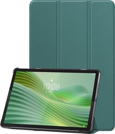 Hoesje Geschikt voor Lenovo Tab 10.1 inch - Dun & Stevig - Trifold Bookcase - Hard Cover - Hardcover Book Case - Tablet Hoes - Donkergroen