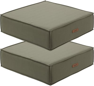 Hesperide Vloerkussen Korai - 2x - olijfgroen - PU-schuim/polyester - 45 x 45 cm - zitkussen