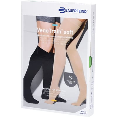Bauerfeind® VenoTrain® Soft Ad C2 Plus Short | Caramel Large Gesloten Teen 1 Kousen