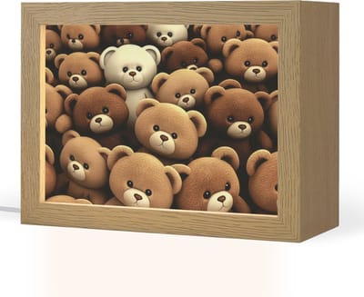 Nachtlampje 20x15 cm - Kinder lampje - Teddybeer - Knuffel - Bruin - Beer - Jongens - Meisjes - Tafellamp kinderkamer - Slaapkamer lamp - Bedlamp kinderen - Kinderlampje stopcontact - Wandlamp babykamer - Nachtlampjes
