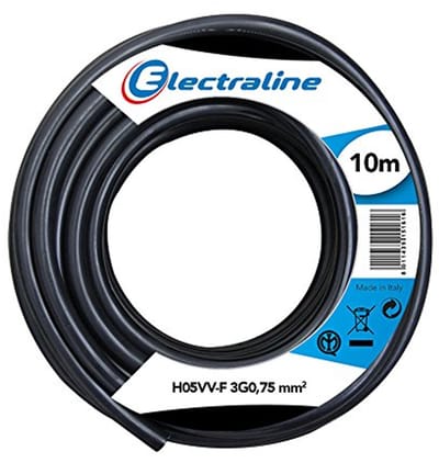 Kabelrol H03VV-F 3G0,75 mm² 10 m zwart - Ideaal voor binnen en buiten