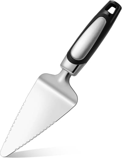 Taartsnijder Spatel - Gebak Gereedschap - Serveren en Snijden - Dubbelzijdige Rand - 24.9 x 7.4 cm - Zwart
