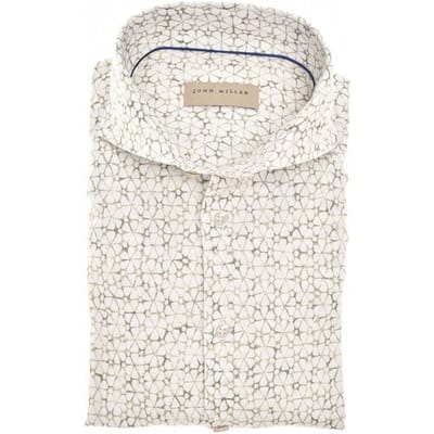 John Miller Overhemd Fantasy Subtle Floral Linnen Cotton Licht Groen / male
