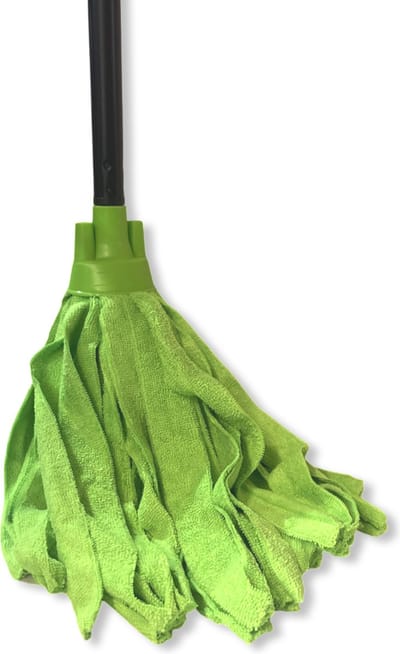 MAUS spaanse mop microvezel met steel - 1 dweil groen met steel - Made in the EU - duurzaam schoonmaken