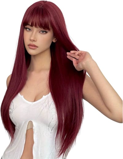 Nivard Pruiken Dames - Lang Haar - Hair Wig - Cosplay Pruik - Rood - 66cm