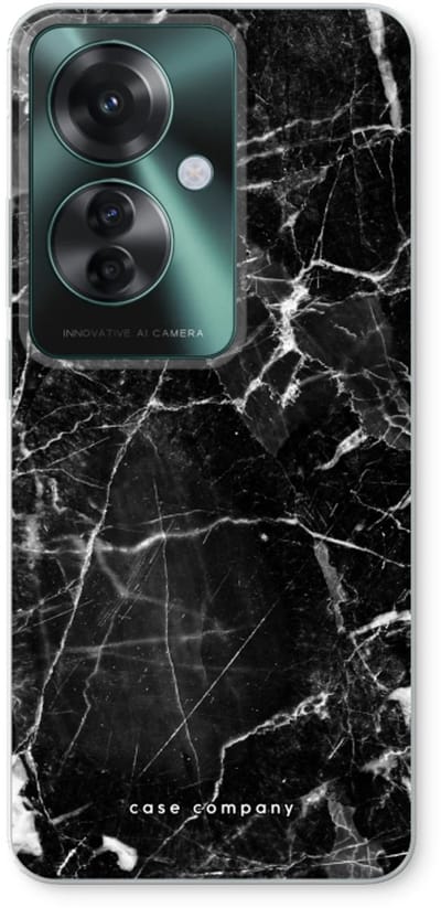 Case Company® - Hoesje geschikt voor Oppo Reno 11 F hoesje - Zwart Marmer - Soft Cover Telefoonhoesje - Bescherming aan alle Kanten en Schermrand