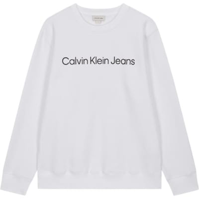 Calvin Klein Letter Blend Sweatshirt met lange mouwen voor heren, wit J326967YAF L white