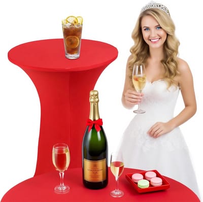 Statafel Hoes - Tafelhoes Rekbaar - Evenementen Decoratie - Versterkte Elastische Band - 76 x 110 cm - Wit