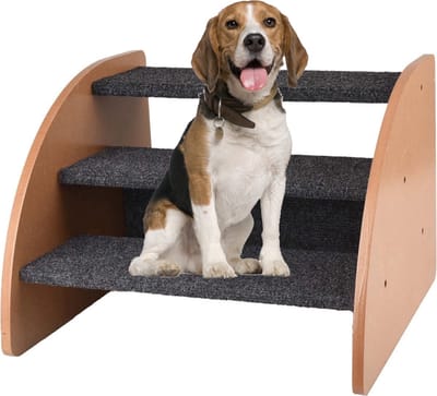 MaxxPet Hondentrap – Hondentrapje voor honden – Hondenloopplank – Loopplank Grote & Kleine Honden - 42x39x30 cm – Bruin & Zwart