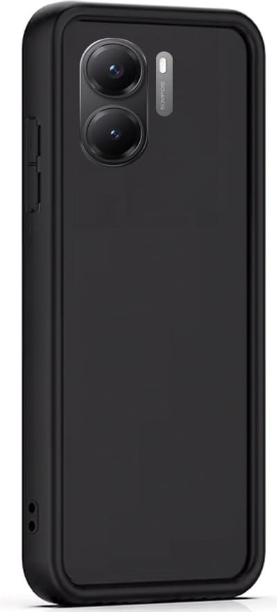 Hoesje geschikt voor Xiaomi Poco X7 Pro - Versterkte randen - Bescherming Camera & Scherm - Matte Design Jet Zwart
