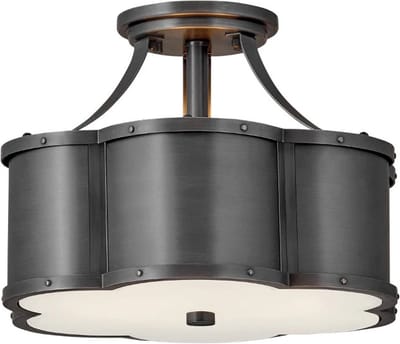 Hinkley LED Plafondlamp Chance | 2X E27 Max 60W | Dimbaar | Blackened Brass