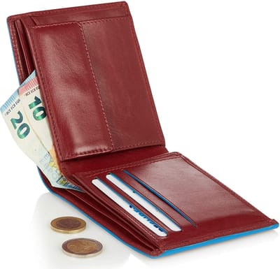 Visconti Portemonnee Heren - Portefeuille - Pasjeshouder - Leer met RFID Bescherming - Rood (AP52 RD-BE)