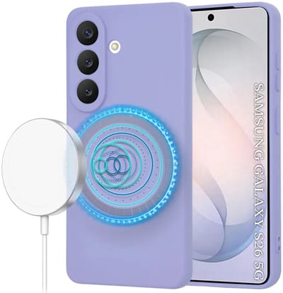 Hoesje geschikt voor Samsung Galaxy S26 - Techsuit Soft Flex Silicone Back Cover - Geschikt voor MagSafe - Light Purple