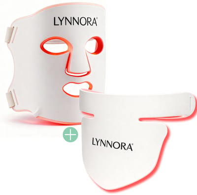 LYNNORA® Red Light Therapy LED Bundle | Gezichtsmasker + Nek & Décolleté | Rood, Blauw, Paars & 850 nm Infrarood | 3-Core LED